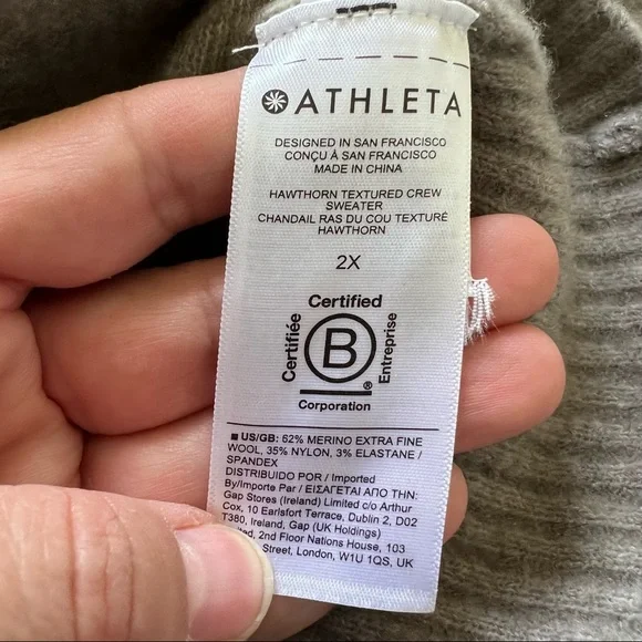 Athleta 982835 Hawthorn Animal Print Merino Wool Crewneck Sweater Size 1X - Picture 5 of 7